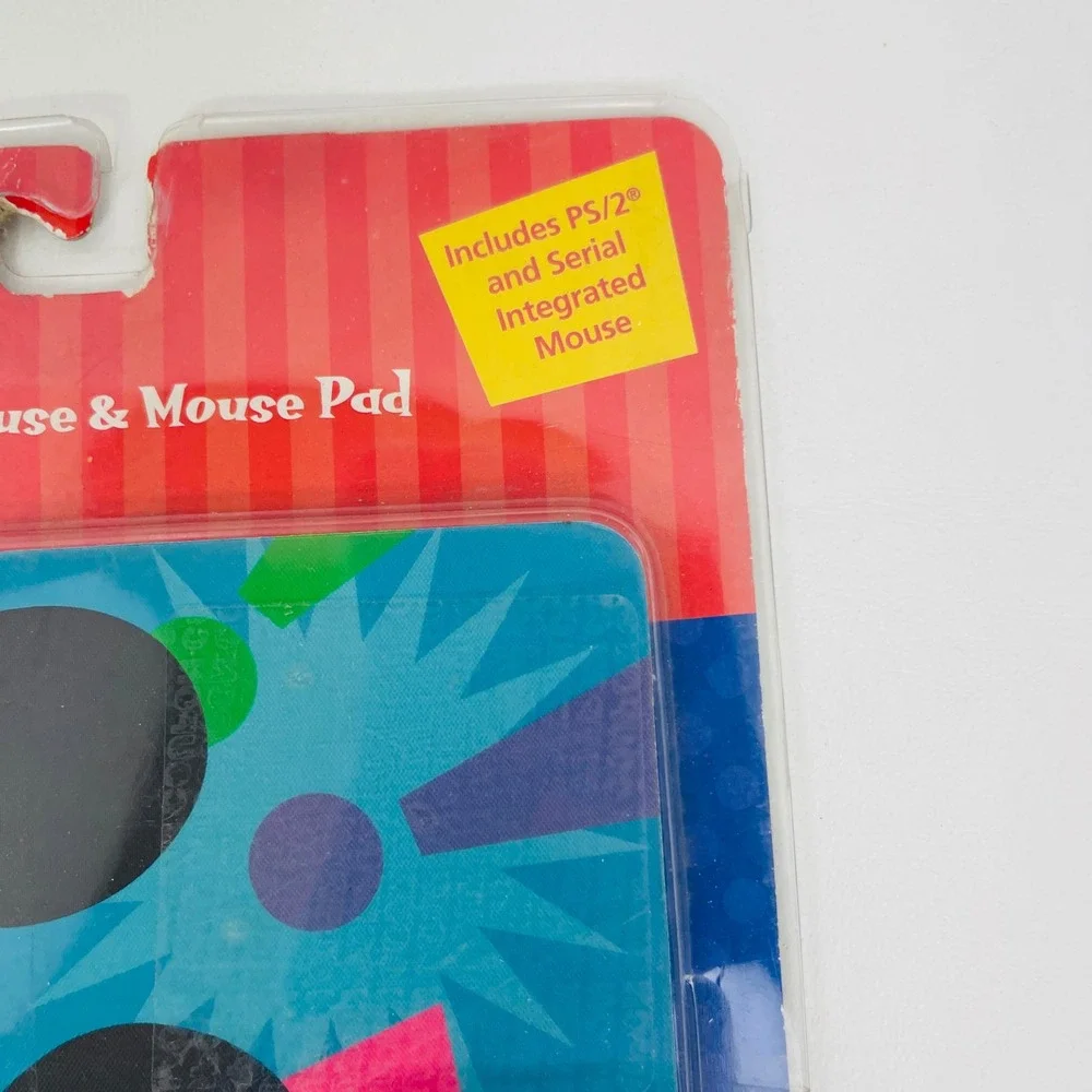 Disney Mickey Mouse Computer Mouse Mouse Pad Blue PS 2 Serial Vintage Repackaged